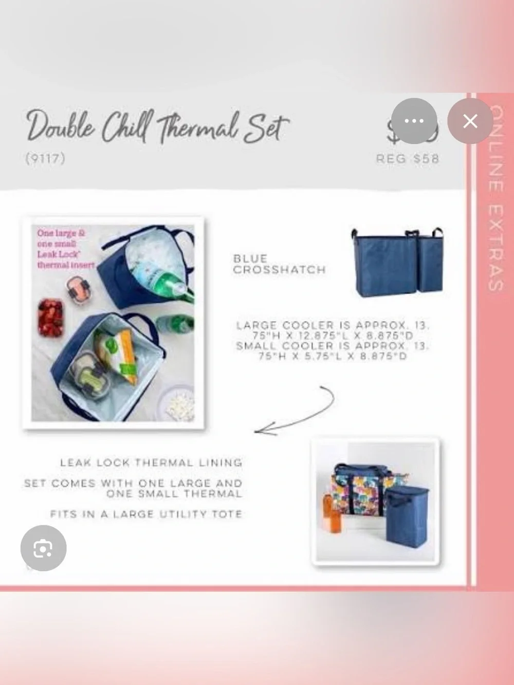 Thirty-one Double Chill Thermal Set Large Cooler Only Charcoal Crosshatch